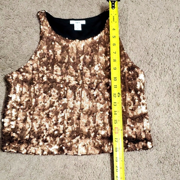 "Bar III" Bronze Sequined Sleeveless Short Top - Picture 8 of 8